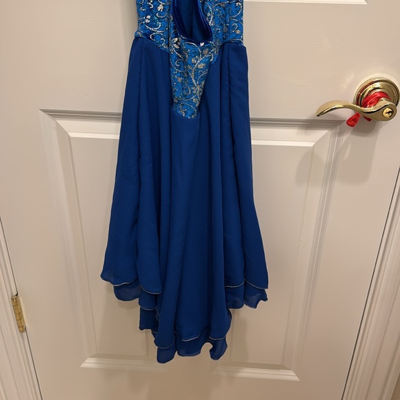 Jerry's Blue Halter Ice Skating Dress with Silver Accents - Picture 6 of 7
